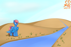 Size: 3000x2000 | Tagged: safe, artist:speedy dashie, oc, oc:liquid heart, pegasus, pony, high res, male, river, solo, water