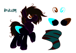 Size: 1177x817 | Tagged: safe, artist:aonairfaol, oc, oc only, pegasus, pony, base used, black background, heterochromia, male, messy mane, pegasus oc, raised hoof, reference sheet, simple background, solo, stallion, two toned wings, white background, wings
