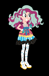 Size: 410x632 | Tagged: safe, artist:aonairfaol, oc, oc only, equestria girls, g4, base used, clothes, dress, female, grin, smiling