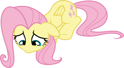 Size: 5475x3000 | Tagged: safe, artist:cloudy glow, fluttershy, pegasus, pony, g4, hurricane fluttershy, .ai available, cute, female, floppy ears, look of betrayal, looking down, mare, shyabetes, simple background, solo, transparent background, vector