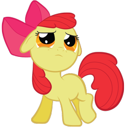 Size: 800x810 | Tagged: safe, artist:mf99k, apple bloom, earth pony, pony, g4, apple bloom's bow, bow, female, filly, floppy ears, hair bow, simple background, solo, transparent background, vector