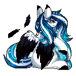 Size: 150x150 | Tagged: safe, artist:inspiredpixels, oc, oc only, oc:marie pixel, pegasus, pony, animated, colored hooves, colored wings, eyes closed, female, gif, mare, simple background, sitting, transparent background, two toned wings, wings