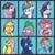 Size: 600x600 | Tagged: safe, artist:andypriceart, idw, applejack, fluttershy, pinkie pie, princess celestia, princess luna, rainbow dash, rarity, spike, twilight sparkle, dragon, pony, g4, bust, crying, eyelid pull, facehoof, faic, female, floppy ears, male, mane seven, mane six, mare, portrait, rarity is not amused, royal sisters, siblings, silly face, sisters, smiling, smugluna, spike is not amused, teary eyes, the brady bunch, thousand yard stare, twilight sparkle is not amused, unamused