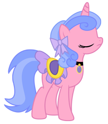 Size: 3037x3479 | Tagged: safe, artist:third uncle, royal ribbon, pony, unicorn, g4, sweet and elite, background pony, bow, eyes closed, female, hair bow, high res, jewelry, mare, saddle, simple background, solo, tack, transparent background
