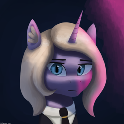 Size: 1000x1000 | Tagged: safe, artist:vezja, oc, oc only, oc:morning star (eaw), pony, unicorn, equestria at war mod, bust, clothes, commission, female, general, mare, portrait, simple background, uniform