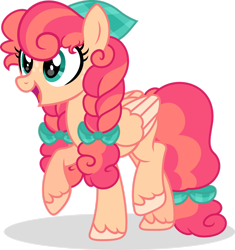 Size: 1600x1705 | Tagged: safe, artist:kojibiose, oc, oc only, oc:peach blossom, earth pony, pony, g4, base used, female, magical lesbian spawn, mare, offspring, parent swap au, parent:pear butter, parent:posey shy, parents:poseypear, simple background, solo, transparent background
