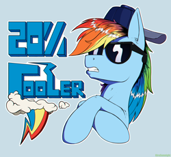 Size: 2066x1904 | Tagged: safe, artist:kirasunnight, rainbow dash, pegasus, pony, g4, 20% cooler, cap, hat, solo, sunglasses