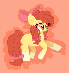 Size: 1324x1388 | Tagged: safe, artist:cottoncloudyfilly, apple bloom, earth pony, pony, g4, bow, female, filly, hair bow, solo, tail, tail bow