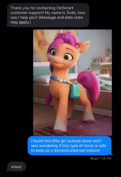 Size: 513x750 | Tagged: safe, edit, edited screencap, screencap, sunny starscout, earth pony, pony, g5, my little pony: a new generation, spoiler:my little pony: a new generation, 3d, female, mare, misspelling, solo, texting