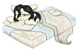 Size: 3152x1988 | Tagged: safe, artist:dumbwoofer, oc, oc only, oc:floor bored, earth pony, pony, adorkable, bed, bedsheets, cute, dork, neet, ocbetes, simple background, sleepy, solo, transparent background