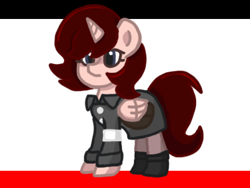 Size: 436x327 | Tagged: safe, oc, oc only, oc:stowe, alicorn, pony, clothes, solo