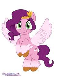 Size: 2000x2683 | Tagged: safe, artist:kuren247, pipp petals, pegasus, pony, g5, my little pony: a new generation, adorapipp, cloven hooves, cute, female, flying, high res, mare, simple background, smiling, solo, transparent background, unshorn fetlocks, vector, wings