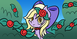 Size: 2480x1250 | Tagged: safe, artist:dinkyuniverse, dinky hooves, pony, g4, bow, flower, hair bow, rose, solo