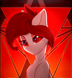 Size: 1300x1400 | Tagged: safe, artist:xeniusfms, oc, oc only, oc:artemis, earth pony, pony, bust, cyber eyes, female, looking at you, mare, portrait, solo