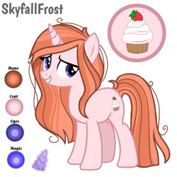 Size: 1280x1280 | Tagged: safe, artist:skyfallfrost, oc, oc only, oc:strawberry delight, pony, unicorn, female, mare, reference sheet, solo