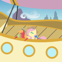 Size: 2160x2160 | Tagged: safe, anonymous artist, big macintosh, fluttershy, oc, oc:late riser, earth pony, pegasus, pony, series:fm family vacation, series:fm holidays, g4, airship, airsick, baby, baby pony, chewing, clothes, colt, eating, family, female, frown, green face, hat, high res, holding a pony, jeans, male, mare, nauseous, offspring, pants, parent:big macintosh, parent:fluttershy, parents:fluttermac, pointy ponies, ship:fluttermac, shipping, shirt, stallion, straight, striped shirt, sun hat, teething, teething ring, wavy mouth