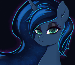 Size: 1692x1477 | Tagged: safe, artist:ravenirik, princess luna, alicorn, pony, g4, female, looking at you, mare, solo, tired
