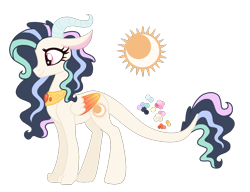 Size: 1300x1000 | Tagged: safe, artist:magicuniclaws, oc, oc only, hybrid, female, interspecies offspring, offspring, parent:discord, parent:princess celestia, parents:dislestia, simple background, solo, transparent background