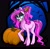 Size: 1979x1958 | Tagged: safe, artist:opalacorn, oc, oc only, oc:violet ray, bat, earth pony, pony, bedroom eyes, bone, commission, cutie mark, eyeshadow, forest, hairclip, makeup, night, pumpkin, solo, tongue out