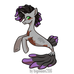 Size: 1100x1100 | Tagged: safe, artist:bigmoon206, oc, oc only, pony, seapony (g4), unicorn, digital art, dorsal fin, fish tail, flowing tail, green eyes, horn, looking at you, male, seaponified, simple background, smiling, solo, species swap, stallion, tail, transparent background