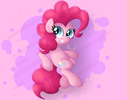Size: 4729x3718 | Tagged: safe, artist:background basset, pinkie pie, earth pony, pony, g4, abstract background, floating, happy, solo