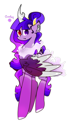 Size: 804x1375 | Tagged: safe, artist:goldlines005, oc, oc only, hybrid, pony, female, interspecies offspring, offspring, parent:discord, parent:twilight sparkle, parents:discolight, simple background, solo, transparent background