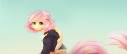 Size: 4096x1740 | Tagged: safe, artist:melloncollie-chan, oc, oc only, pegasus, pony, clothes, hoodie, looking at you, solo