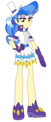 Size: 672x1600 | Tagged: safe, artist:ferrokiva, sapphire shores, equestria girls, g4, clothes, equestria girls-ified, female, hat, shoes, simple background, skirt, solo, transparent background