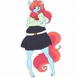 Size: 2276x2316 | Tagged: safe, artist:inisealga, oc, oc only, earth pony, anthro, clothes, commission, earth pony oc, high res, simple background, skirt, sticker, sticker pack, sticker set, sweater, white background