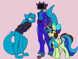 Size: 1080x810 | Tagged: safe, artist:ambersmagical, oc, oc only, oc:epsi pep power, oc:ethanpower, oc:zero/robert, alicorn, pony, alicorn oc, father and child, father and daughter, female, furry, horn, lore, male, meetup, the powers, wings