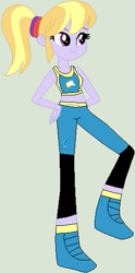 Size: 267x538 | Tagged: safe, artist:jadeharmony, cloud kicker, cloudy kicks, equestria girls, g4, crossover, exeron fighters, exeron outfit, martial arts kids