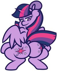 Size: 3552x4452 | Tagged: safe, artist:threetwotwo32232, twilight sparkle, alicorn, pony, g4, both cutie marks, butt, dock, dummy thicc, female, looking back, mare, meme, solo, thicc omni-man, twibutt, twilight sparkle (alicorn)