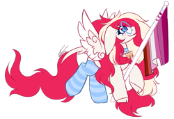 Size: 1575x1076 | Tagged: safe, artist:inspiredpixels, oc, oc only, pegasus, pony, choker, coat markings, pride flag, simple background, socks (coat markings), solo, spread wings, transparent background, wings