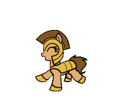Size: 653x547 | Tagged: safe, artist:neuro, oc, oc only, earth pony, pony, animated, armor, dancing, earth pony oc, eyes closed, female, gif, guardsmare, helmet, hoof shoes, mare, open mouth, ponybooru import, royal guard, simple background, solo, transparent background