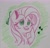 Size: 2754x2636 | Tagged: safe, artist:c.a.m.e.l.l.i.a, fluttershy, pony, g4, green background, high res, simple background, solo, traditional art