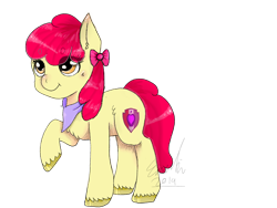 Size: 1600x1200 | Tagged: safe, artist:cats-n-co, apple bloom, earth pony, pony, g4, female, filly, neckerchief, raised hoof, solo