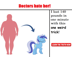 Size: 872x695 | Tagged: safe, minuette, human, pony, unicorn, g4, before and after, clickbait, female, human female, human to pony, mare, ponified, transformation, weight loss