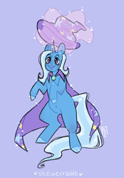 Size: 1640x2360 | Tagged: safe, artist:ssewerrattt, trixie, pony, g4, clothes, hat, levitation, magic, smiling, solo, telekinesis, trixie's hat