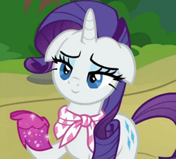 Size: 1072x968 | Tagged: safe, artist:twinet, edit, edited screencap, screencap, rarity, pony, unicorn, g4, the end in friend, boot, boots, clothes, cute, female, floppy ears, glitter boots, grin, mare, neckerchief, raised hoof, raribetes, shoes, smiling, solo