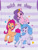 Size: 1500x2000 | Tagged: safe, izzy moonbow, pipp petals, sunny starscout, earth pony, pegasus, pony, unicorn, g5, official, 2d, backwards cutie mark, clothes, colored hooves, eyebrows, female, mare, merchandise, pajamas, purple, stripes, text, unshorn fetlocks