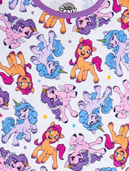Size: 1500x2000 | Tagged: safe, izzy moonbow, pipp petals, sunny starscout, earth pony, pegasus, pony, unicorn, g5, official, 2d, clothes, female, mare, merchandise, my little pony logo, pajamas
