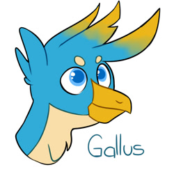 Size: 1000x1000 | Tagged: safe, artist:dymitre, gallus, griffon, g4, bust, male, simple background, smiling, solo, white background