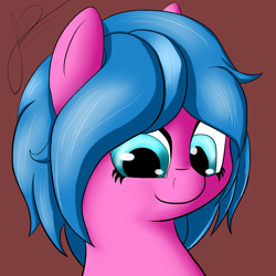 Size: 2380x2380 | Tagged: safe, artist:jimmy draws, oc, oc only, oc:sweetie mille, earth pony, pony, bust, cute, ear, earth pony oc, high res, male, ocbetes, portrait, smiling, solo, stallion, trap