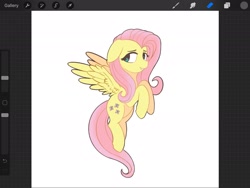 Size: 2048x1536 | Tagged: safe, artist:flixanoa, fluttershy, pegasus, pony, g4, cute, daaaaaaaaaaaw, floppy ears, looking sideways, screenshots, shyabetes, simple background, solo, white background