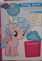 Size: 1867x2720 | Tagged: safe, cozy glow, pegasus, pony, g4, female, filly, foal, my little pony character guide, text