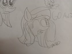 Size: 4160x3120 | Tagged: safe, artist:muhammad yunus, oc, oc only, oc:annisa trihapsari, earth pony, pony, crying, earth pony oc, eyes closed, female, heart, indonesia, mare, open mouth, photo, sad pony, sketch, solo, sorry, traditional art