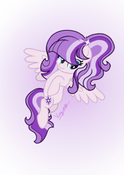 Size: 1240x1754 | Tagged: safe, artist:amicasecretuwu, oc, oc only, oc:purple star, pegasus, pony, female, mare, simple background, solo