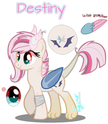 Size: 831x949 | Tagged: safe, artist:amicasecretuwu, oc, oc only, oc:destiny (amicasecretuwu), oc:nightwing shadow, hybrid, female, interspecies offspring, offspring, parent:discord, parent:fluttershy, parents:discoshy, simple background, solo, transparent background