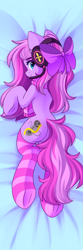 Size: 3000x9000 | Tagged: safe, artist:airiniblock, oc, oc only, oc:lillybit, earth pony, pony, rcf community, body pillow, body pillow design, bow, butt, clothes, hair bow, headset, plot, scarf, solo