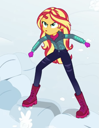 Size: 471x607 | Tagged: safe, screencap, sunset shimmer, equestria girls, equestria girls specials, g4, my little pony equestria girls: better together, my little pony equestria girls: holidays unwrapped, saving pinkie's pie, cropped, solo